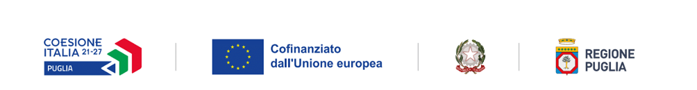 Coesione Italia 21-27 Puglia, Cofinanziato dall'Unione europea, Repubblica Italiana, Regione Puglia